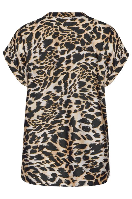 M&Co Black Leopard Print Short Sleeve Shirt | M&Co 7