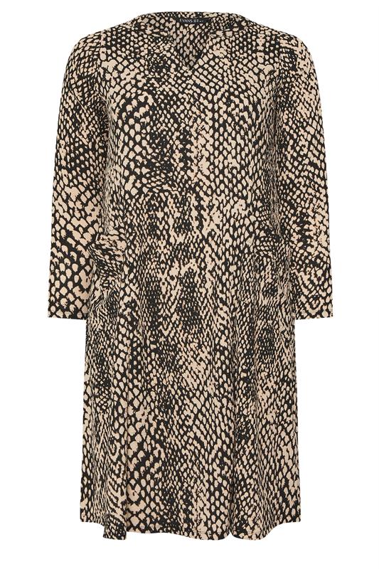 EVANS Plus Size Black Animal Markings Pocket Detail Dress | Evans 5