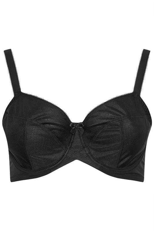 YOURS Plus Size Black Smooth Classic Non-Padded Underwired Full Cup Bra | Yours Clothing 1