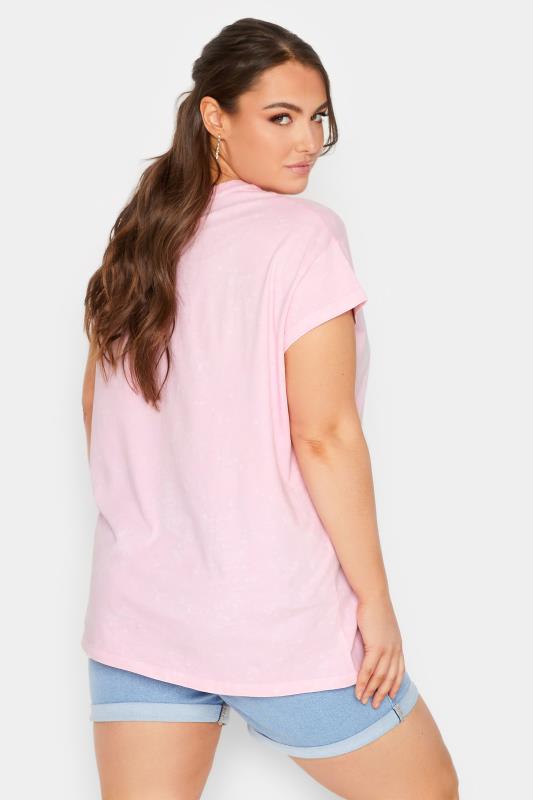 LIMITED COLLECTION Plus Size Pink 'Berry Good' Acid Wash T-Shirt | Yours Clothing 4