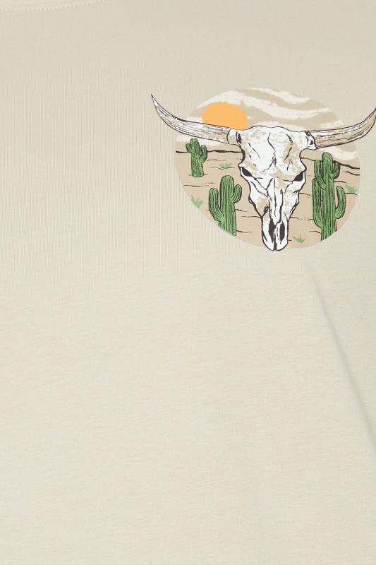 BadRhino Big & Tall Natural Brown Cow Skull Graphic T-Shirt | BadRhino 6