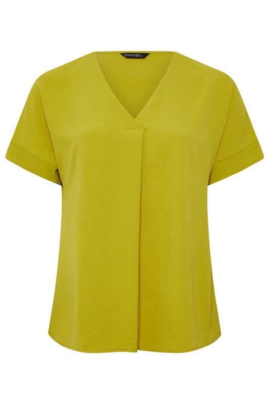 EVANS Plus Size Green Pleat Front Blouse | Evans  5
