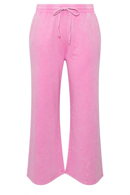 LIMITED COLLECTION Plus Size Pink Acid Wash Joggers | Yours Clothing 5