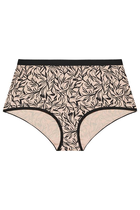 YOURSET 5 PACK Plus Size Black Leaf Print Full Briefs | Yours Clothing 6