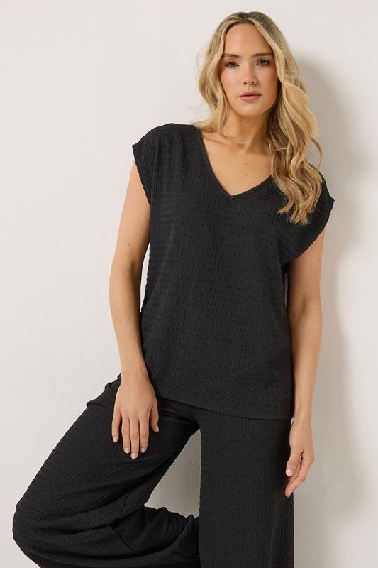 LTS Tall Black Textured Top