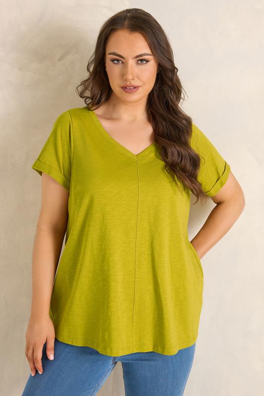  EVANS Curve Charteuse Green Premium Cotton T-Shirt