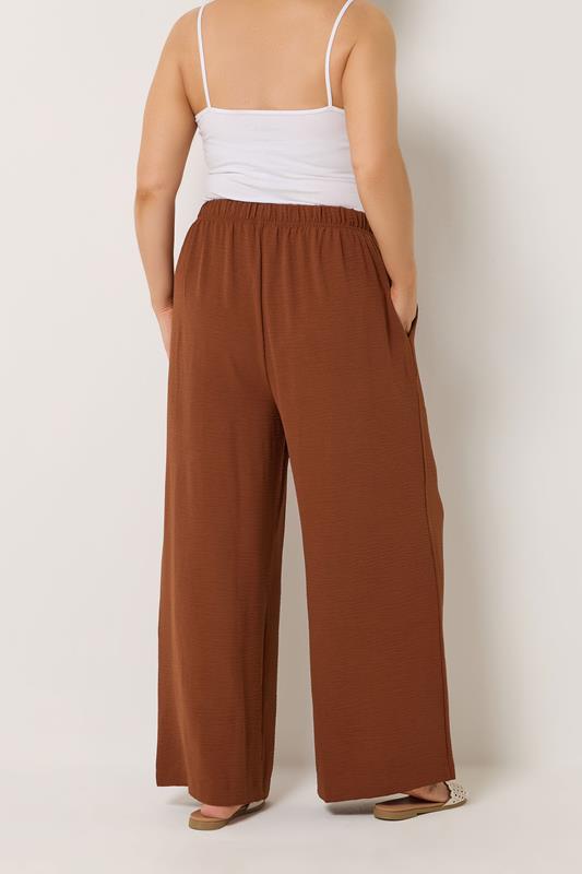 YOURS Plus Size Burnt Orange Wide Leg Trousers | Yours Clothing 2
