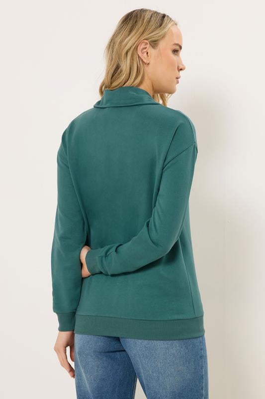 LTS Tall Women's Teal Green Quarter Zip Sweatshirt | Long Tall Sally 2