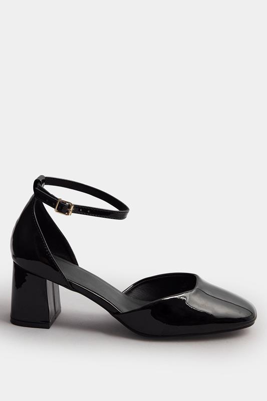 Black Patent Block Mary Jane Heels In Extra Wide EEE Fit | Yours Clothing 2