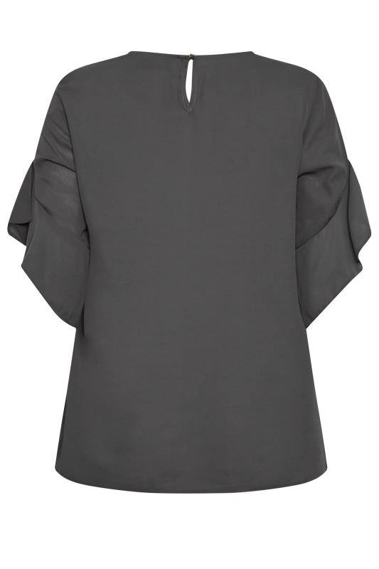 M&Co Slate Grey Frill Sleeve Blouse | M&Co 7