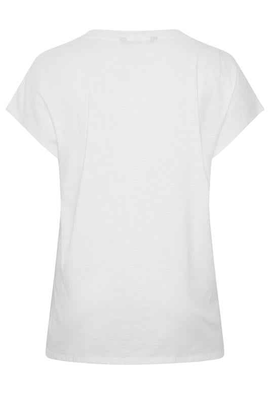 YOURS Plus Size White Stud Grown-On Sleeve T-Shirt | Yours Clothing 6