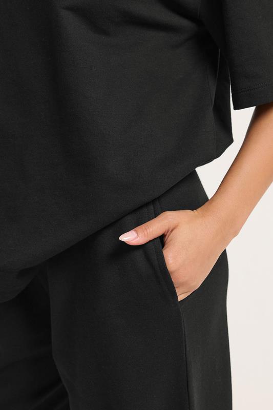 PixieGirl Petite Women's Black Wide Leg Joggers | PixieGirl 4