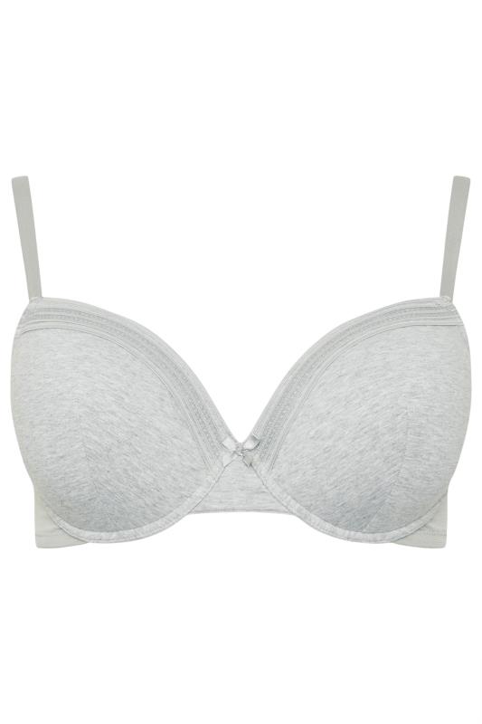 YOURSET 2 PACK Curve Grey Marl & Blue Lace Trim Padded Bra | Yours Clothing 11