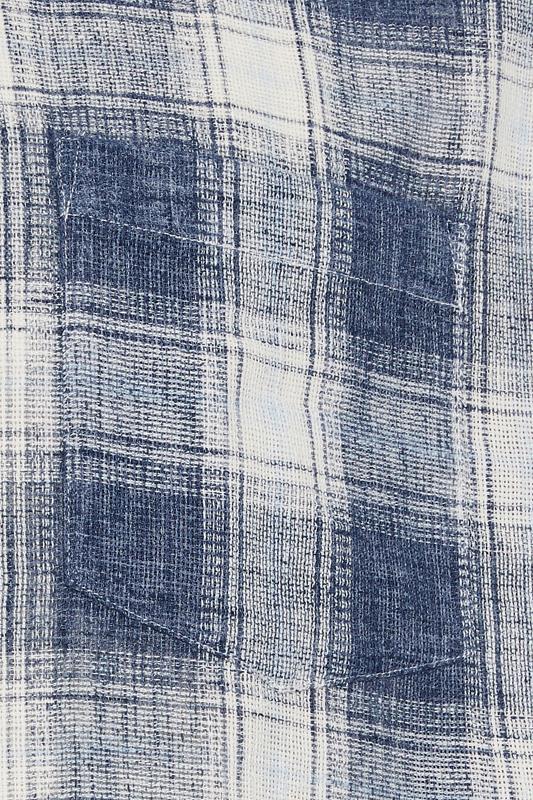 BadRhino Big & Tall Blue Check Print Short Sleeve Shirt | BadRhino 8