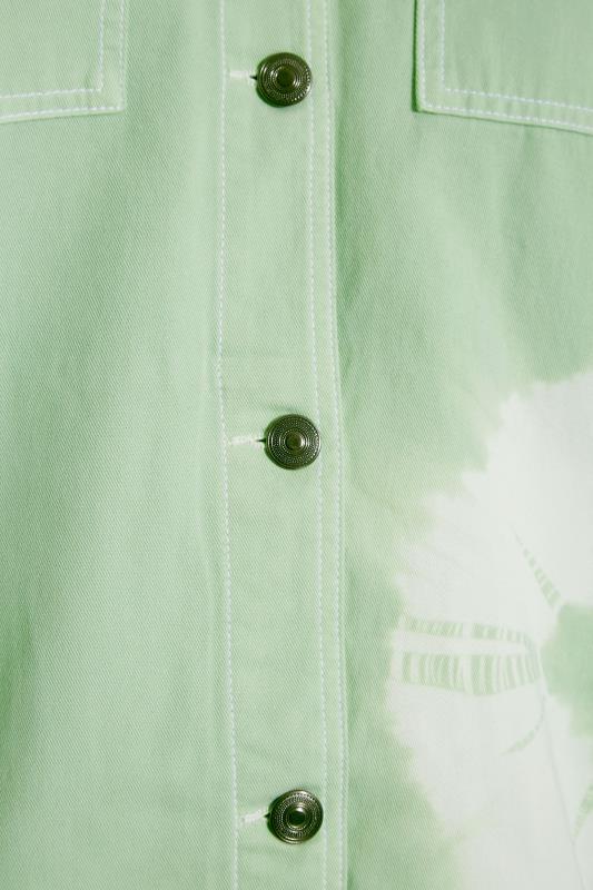 Plus Size Mint Green Tie Dye Denim Jacket | Yours Clothing 7