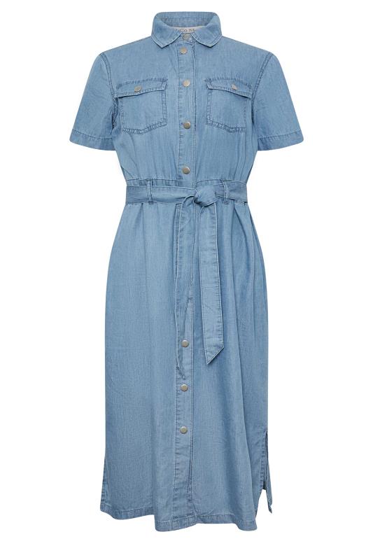 M&Co Blue Light Wash Tencel Denim Midi Shirt Dress | M&Co 6