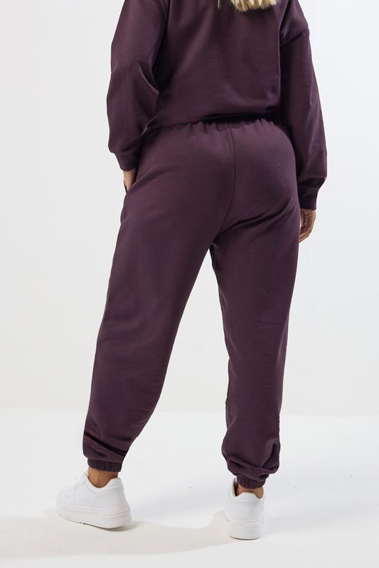 YOURS Plus Size Purple Cuffed Leg Joggers | Yours Clothing 2