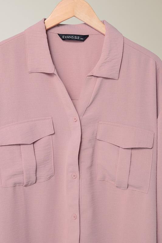 EVANS Plus Size Pink Utility Pocket Shirt | Evans 7