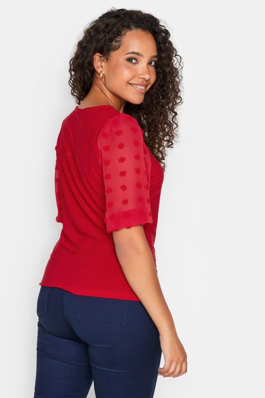 M&Co Red Dobby Sleeve Blouse | M&Co 3
