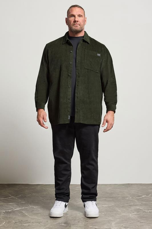 JACK & JONES Big & Tall Rosin Green Corduroy Overshirt | BadRhino 1