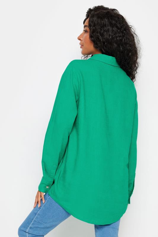 M&Co Petite Green Linen Long Sleeve Shirt | M&Co 3