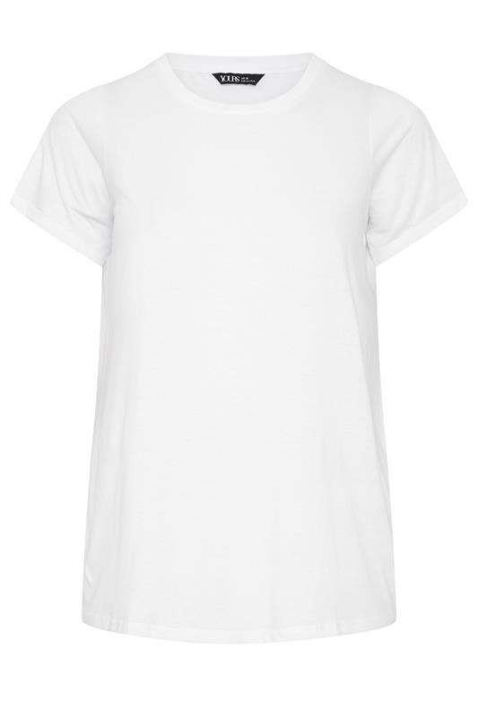 YOURS Plus Size White Basic T-Shirt | Yours Clothing 5