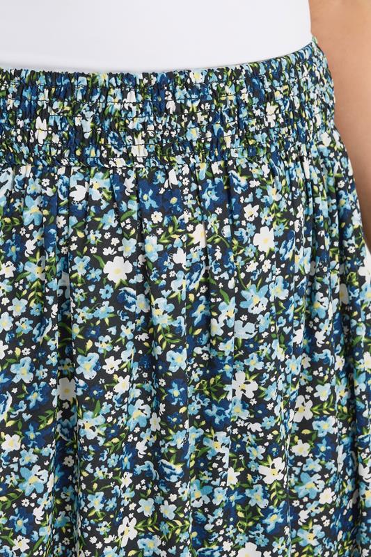 YOURS Plus Size Blue Ditsy Floral Midaxi Skirt | Yours Clothing 4