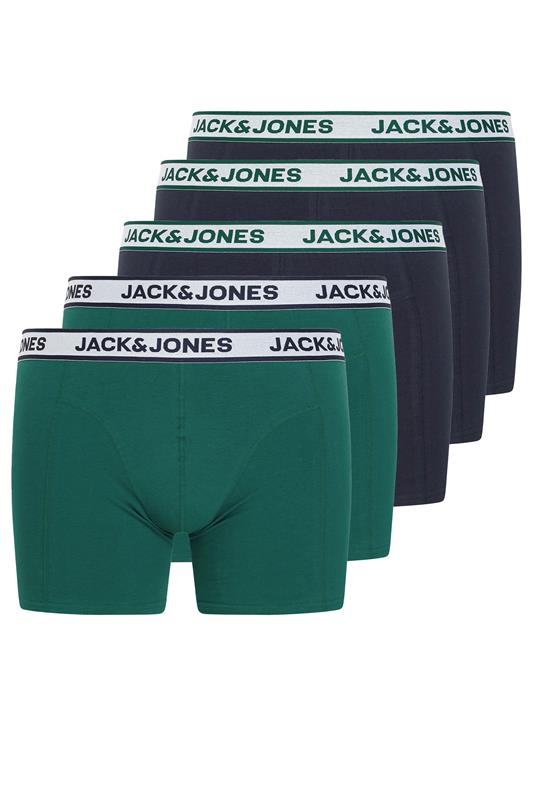 JACK & JONES Big & Tall 5 PACK Black & Green Boxers | BadRhino 4
