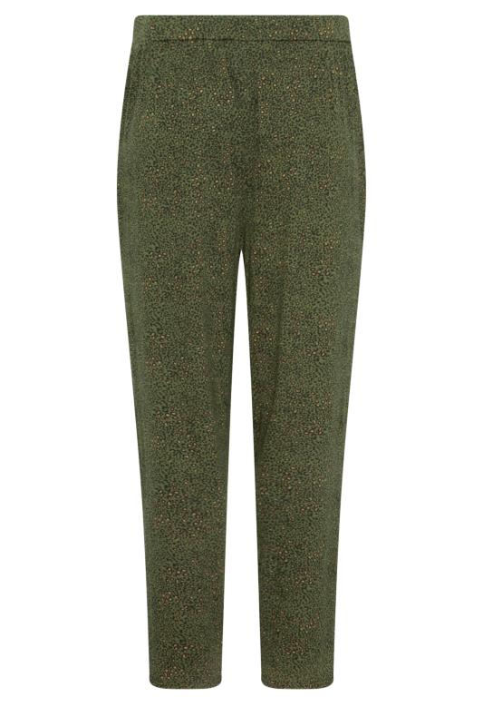 M&Co Khaki Green Animal Print Harem Trousers | M&Co  6