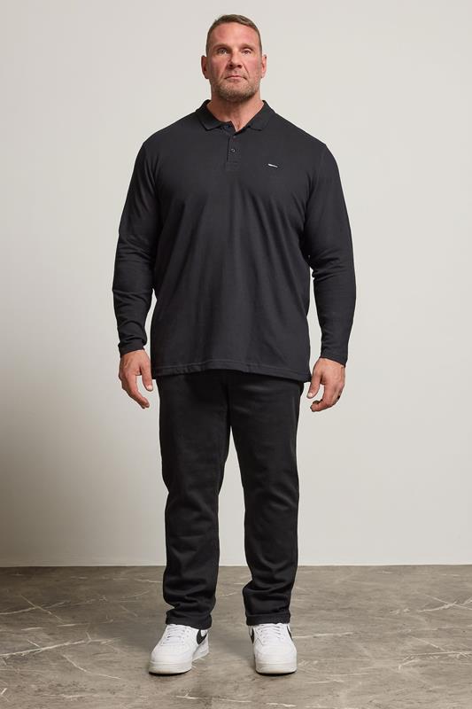 BadRhino Black Essential Long Sleeve Polo Shirt | BadRhino 1