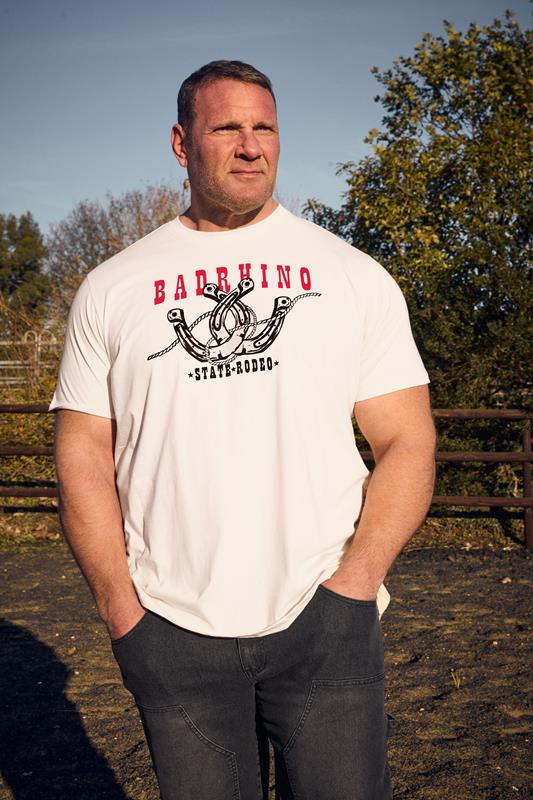  BadRhino Big & Tall Off White 'State Rodeo' Graphic T-Shirt
