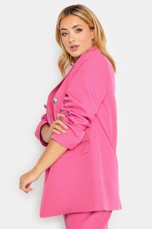 YOURS Plus Size Pink Military Blazer | Yours Clothing 5