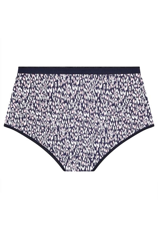 YOURSET 5 PACK Plus Size Navy Blue Leopard Print Full Briefs | Yours Clothing 7