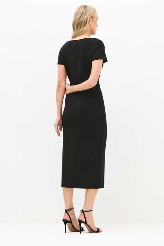LTS Tall Black Midi Buckle Dress 2