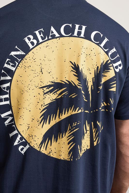 BadRhino Big & Tall Navy Blue 'Palm Beach Club' Graphic T-Shirt | BadRhino 4