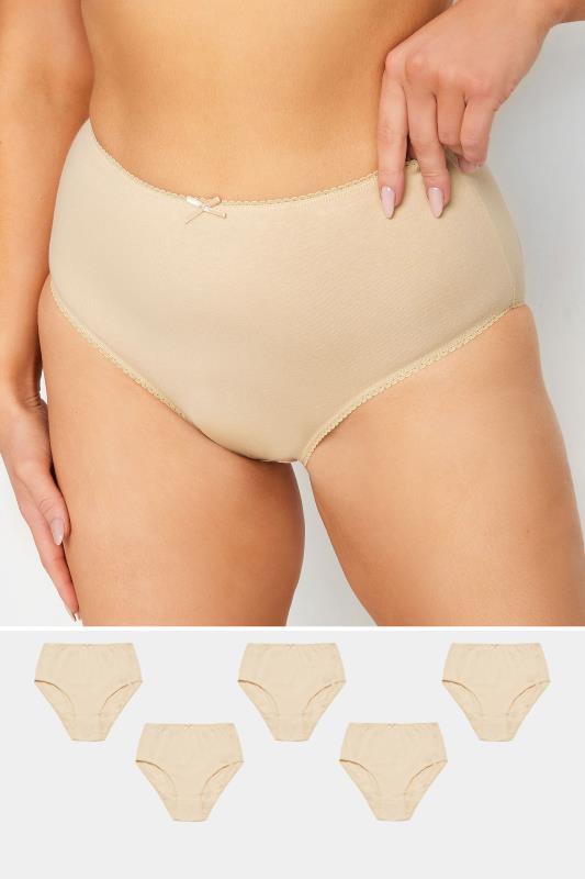 Nude High Leg Knickers 5 Pack, Lingerie