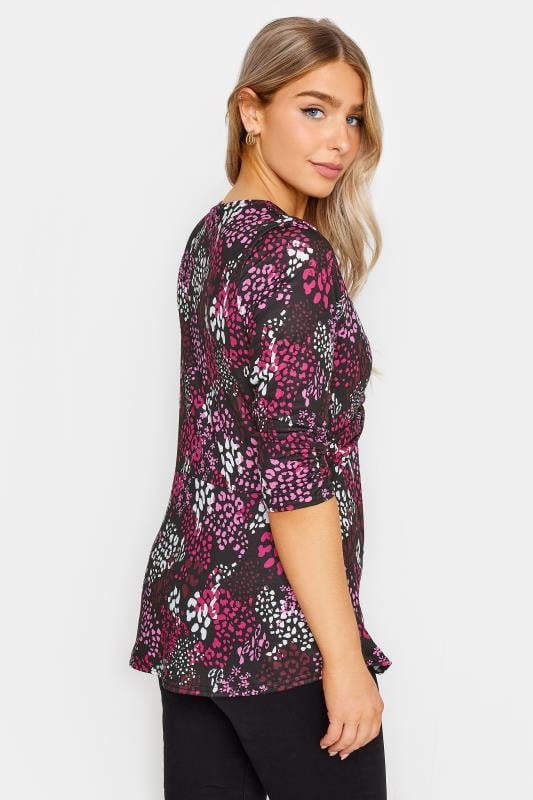 M&Co Pink Animal Print Twist Front Top | M&Co 4