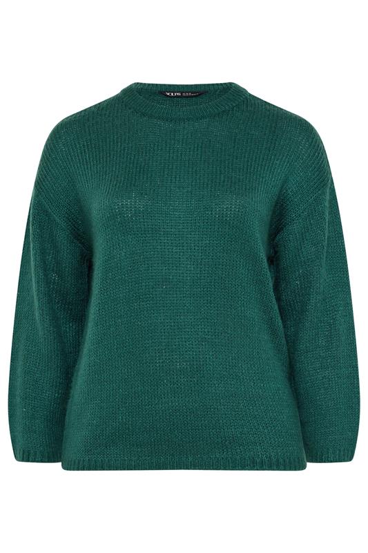 YOURS Plus Size Teal Green Soft Touch Knitted Jumper | Yours Clothing 5
