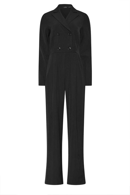 LTS Tall Black Open Collar Wide Leg Jumpsuit | Long Tall Sally 5