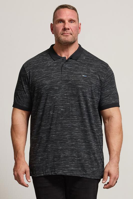 BadRhino Big & Tall Black Marl Polo Shirt | BadRhino 1