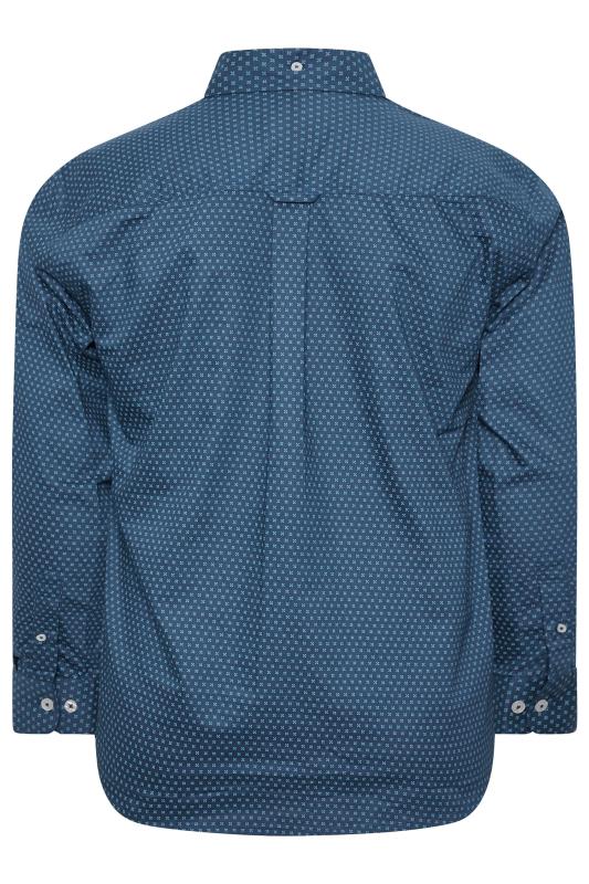 BadRhino Big & Tall Blue Geometric Print Party Shirt | BadRhino 7