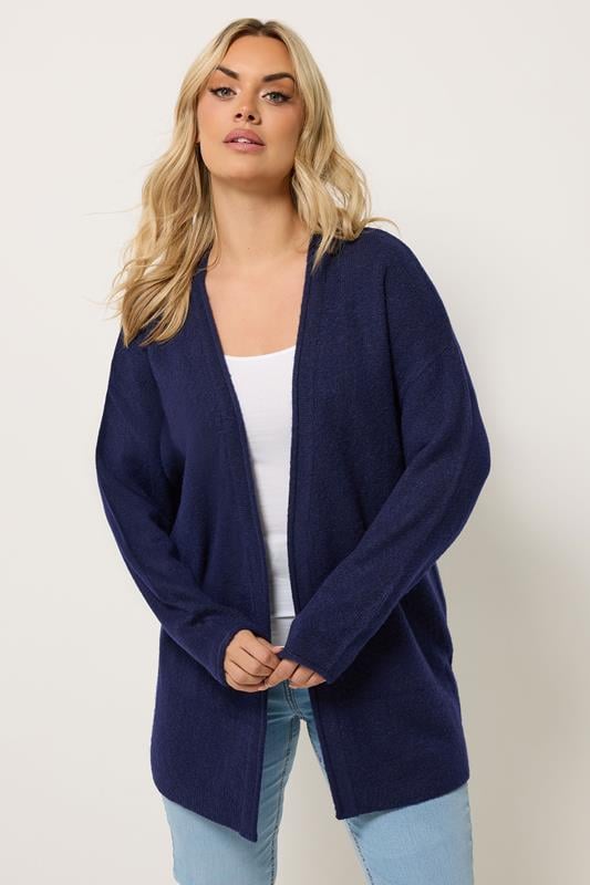 YOURS Curve Navy Blue Soft Touch Knitted Cardigan