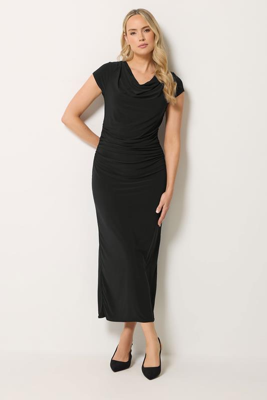LTS Tall Women's Black Cowl Neck Maxi Dress | Long Tall Sally 1