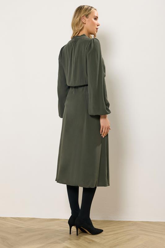 LTS Tall Green Acid Wash Tie Neck Midi Dress | Long Tall Sally 2
