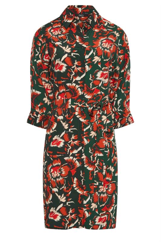 M&Co Green Floral Print Tie Tunic Shirt Dress | M&Co 6