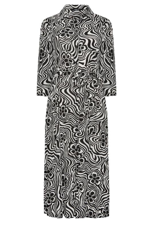 M&Co Black Floral Swirl Print Midi Shirt Dress | M&Co 6