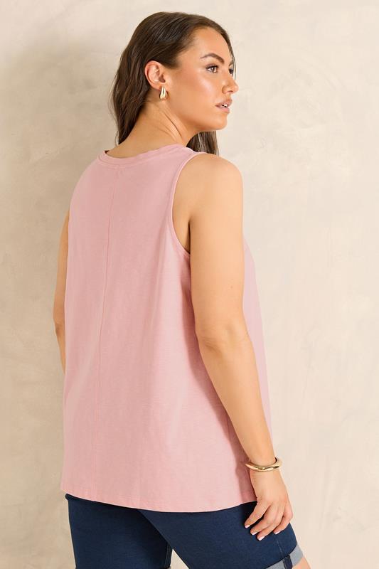 EVANS Plus Size Pink Premium Cotton Vest Top | Evans 2