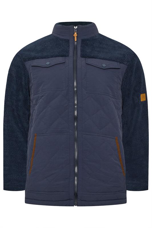 D555 Big & Tall Navy Blue Quilted Sherpa Fleece | BadRhino 2