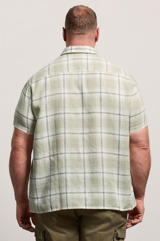 BadRhino Big & Tall Green Textured Check Print Shirt | BadRhino 5