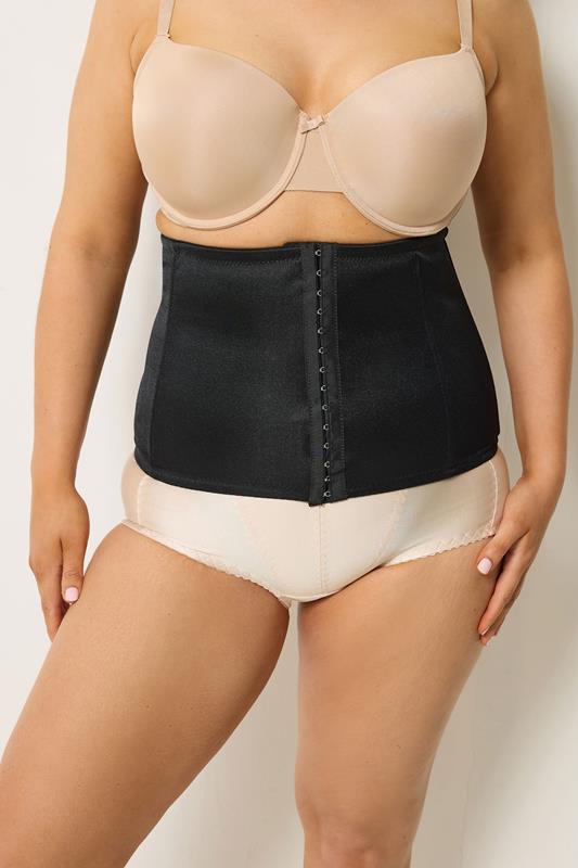 YOURS Curve Black Hook & Eye Control Belly Band